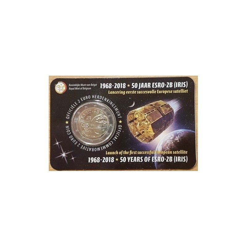 2 euros commémorative Belgique 2018 Satelitte ESRO-2B version Flamande piece de monnaie €