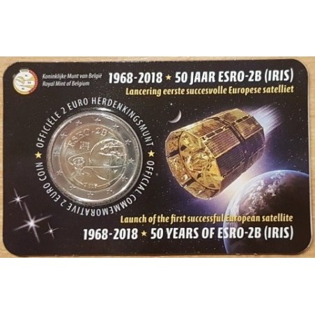 2 euros commémorative Belgique 2018 Satelitte ESRO-2B version Flamande piece de monnaie €