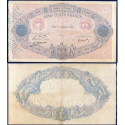 500 Francs Bleu et Rose TB 6.9.1924 Billet de la banque de France