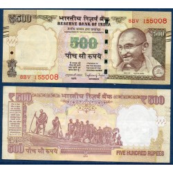 Inde Pick N°106w, Billet de banque de 500 Ruppes 2016 plaque E