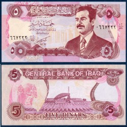 Irak Pick N°80b, Billet de banque de 5 Dinars 1992
