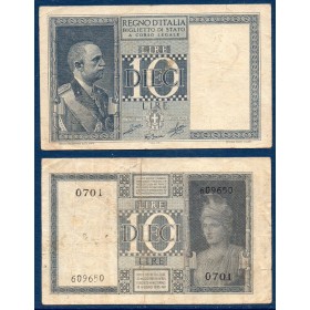 Italie Pick N°25c, Billet de banque de 10 Lire 1939-1944