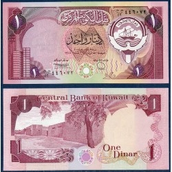 Koweit Pick N°13d Billet de banque de 1 Dinar 1980