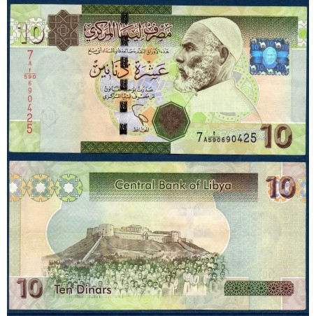 Libye P.78, Sup, Billet de 10 dinars 2011 Citadelle