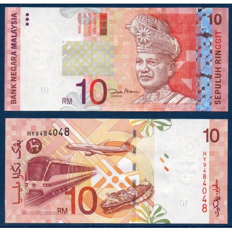 Malaisie Pick N°42d, Billet de banque de 10 ringgit 2001