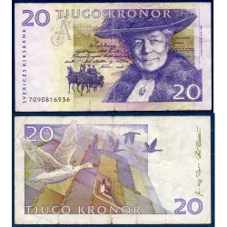 Suède Pick N°63a, TTB Billet de banque de 20 Kronor 1997-2001