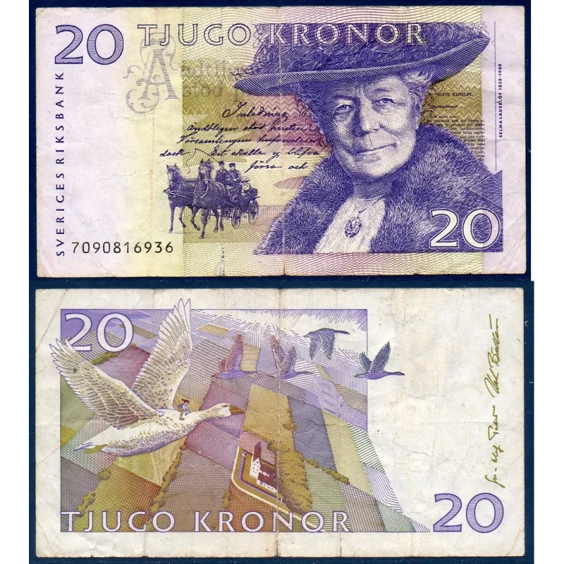 Suède Pick N°63a, TTB Billet de banque de 20 Kronor 1997-2001