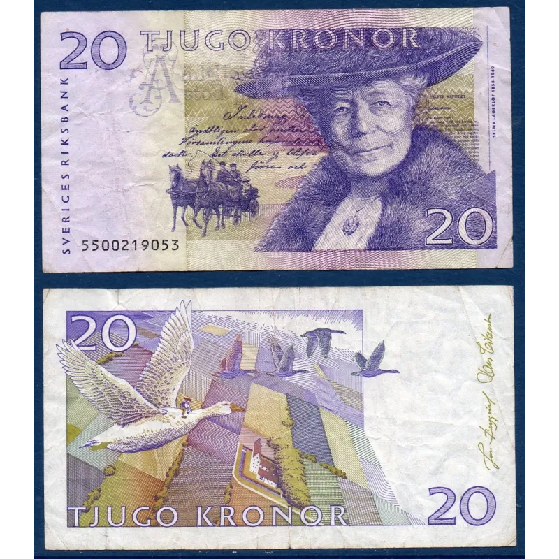 Suède Pick N°63b, TTB Billet de 20 Kronor 2003-2005 Selma Lagerlöf Suède Pick N°63b, TTB Billet de 20 Kronor 2003-2005 Selma Lagerlöf