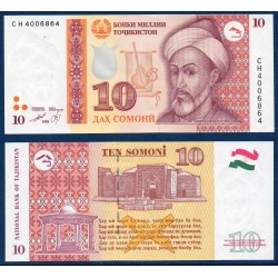 Tadjikistan Pick N°16b, Billet de banque de 10 Somoni 1999