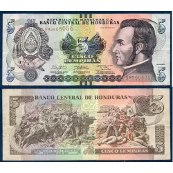 Honduras Pick N°98b, Billet de banque de 5 Lempiras 2014