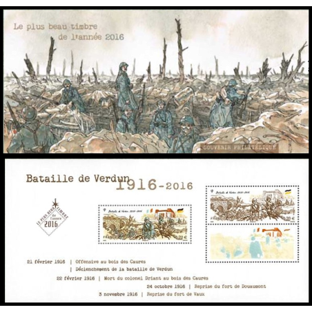 Bloc Souvenir 141 Yvert bataille de verdun Plus beau timbre 2016
