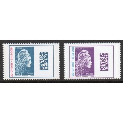 Timbre France Yvert No 5270 + 5271 Datamatrix marianne surchargée neufs luxes ** 2018