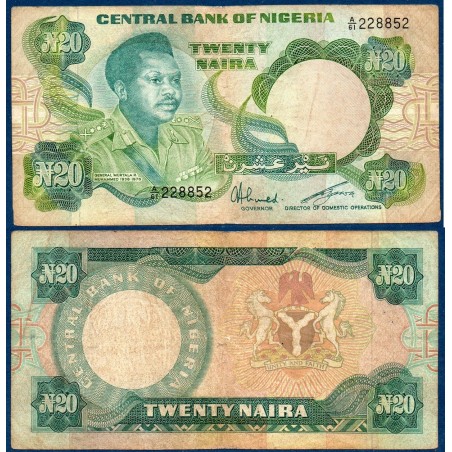 Nigeria P.26a, TTB, Billet de 20 Naira 1984 Murtala Muhammed