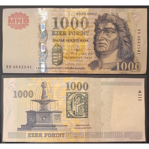 Hongrie Pick N°197c, Billet de banque de 1000 Forint 2011