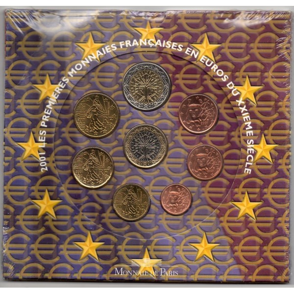 Coffret BU France 2001 piece de monnaie euro