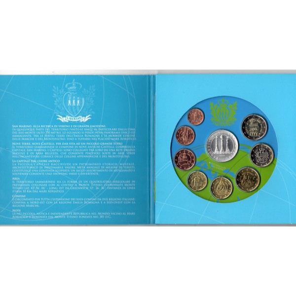 Coffret BU Saint-Marin 2008 pièces de monnaie Euro