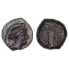 Syrie, SÉLEUCIDE Cleopatra Thea et Antiochos VIII ae14 chalque Cuivre (-125 à -121) Gouvernail