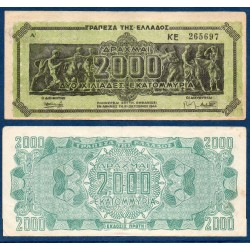 Grece Pick N°133a, Billet de banque de 2000 millions Drachmai 1944