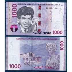 Arménie Pick N°New1, Billet de banque de 1000 Dram 2018