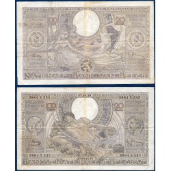 Belgique Pick N°107, Billet de banque de 100 Francs 20 Belgas 1938