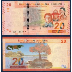 Bolivie Pick N°249, Billet de banque de 20 bolivianos 2018