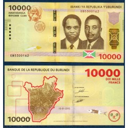 Burundi Pick N°54a, Billet de banque de 10000 Francs 2015