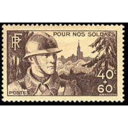 Timbre France Yvert  No 451 Pour nos soldats, fantassin de strasbourg neuf**