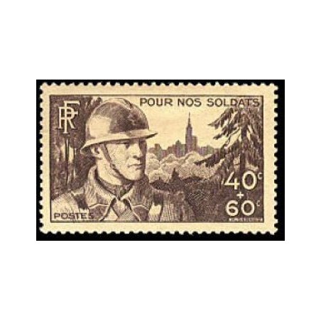 Timbre France Yvert  No 451 Pour nos soldats, fantassin de strasbourg neuf**