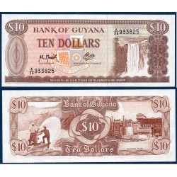 Guyana Pick N°23f, Billet de banque de 10 Dollars 1992