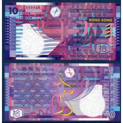 Hong Kong Pick N°400a, Billet de banque de 10 dollars 2002