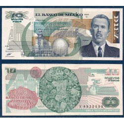 Mexique Pick N°95, Billet de Banque de 10 pesos 1992