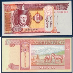 Mongolie Pick N°63g, Billet de Banque de 20 Tugrik 2013