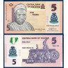 Nigeria P.38g, Neuf, Billet de 5 Naira 2016 Polymère