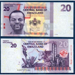 Swaziland Pick N°37b, Billet de banque de 20 emalangénie 2014