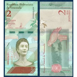 Venezuela Pick N°new1, Billet de banque de 2 Bolivares 2018