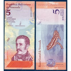 Venezuela Pick N°102, Billet de banque de 5 Bolivares 2018