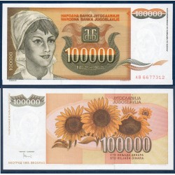 Yougoslavie Pick N°118, Billet de banque de 100000 Dinara 1993