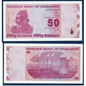 Zimbabwe Pick N°96, Billet de banque de 50 Dollars 2009