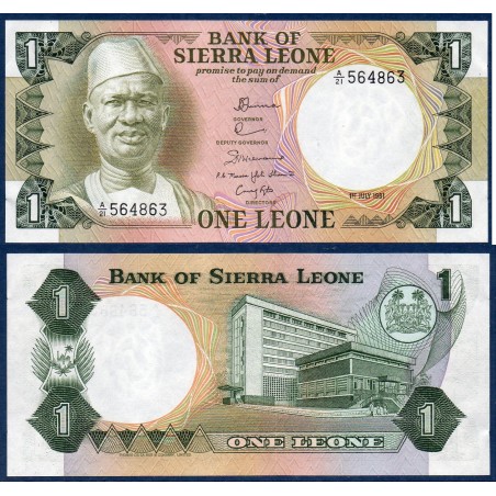 Sierra Leone Pick N°5d, Billet de banque de 1 leone 1981