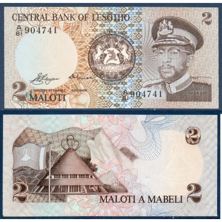 Lesotho Pick N°4a, Billet de banque de 2 Maloti 1981