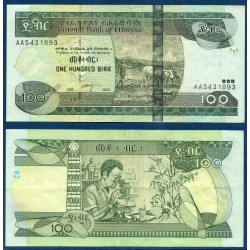 Ethiopie Pick N°52a, Billet de banque de 100 Birr 2003