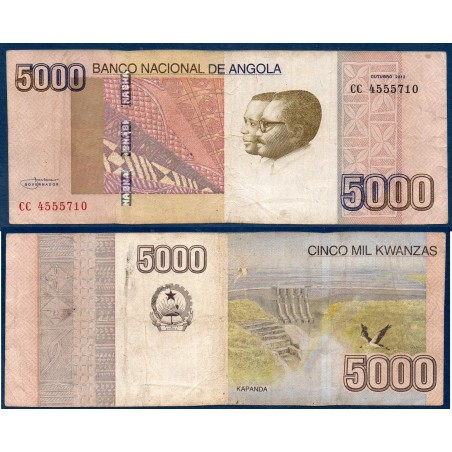 Angola Pick N°158, Billet de banque de 5000 Kwanzas 2012