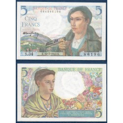 5 Francs Berger Neuf 22.7.1943 Billet de la banque de France