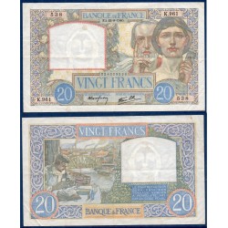 20 Francs Science et Travail TTB- 22.8.1940 Billet de la banque de France
