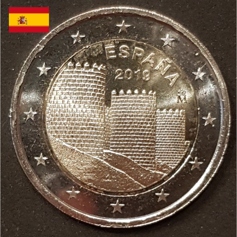 2 euros commémoratives Espagne 2019 Avila pieces de monnaie €