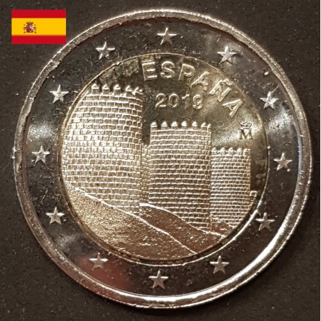 2 euros commémoratives Espagne 2019 Avila pieces de monnaie €