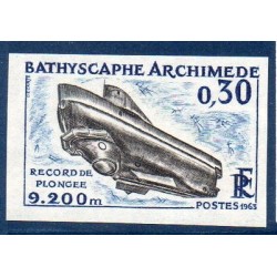 Timbre Yvert No 1368a non dentelé  neuf ** Bathyscaphe Archimède