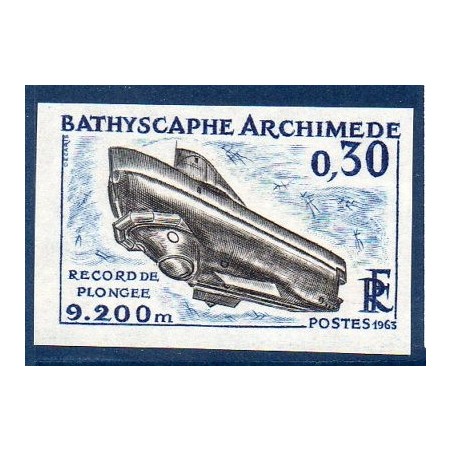 Timbre Yvert No 1368a non dentelé  neuf ** Bathyscaphe Archimède