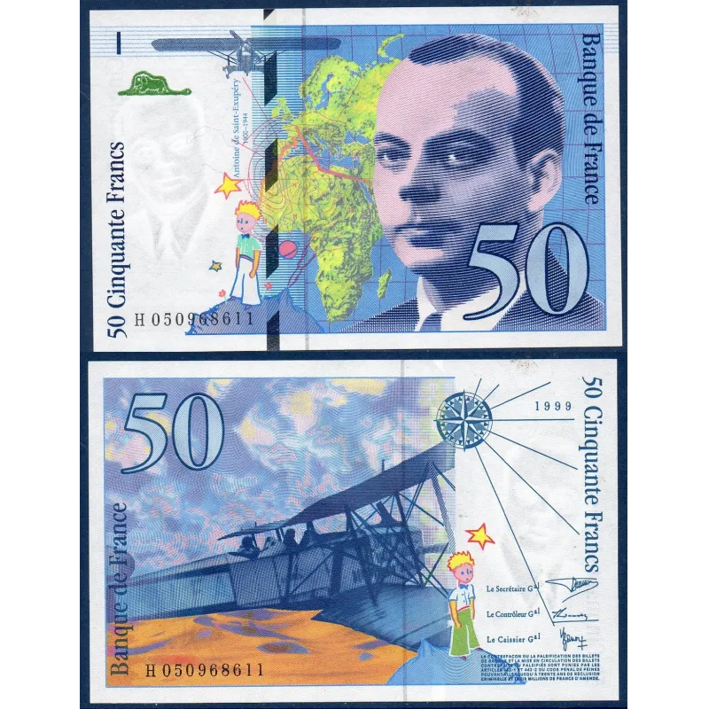 50 Francs St-Exupery Neuf 1999 Billet de la banque de France 50 Francs St-Exupery Neuf 1999 Billet de la banque de France