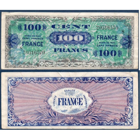 100F France série 8 TTB 1945 Billet du trésor Central